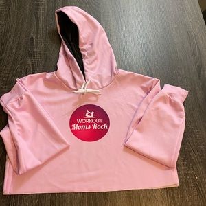 Workout Moms Rock Crop Top Hoodie